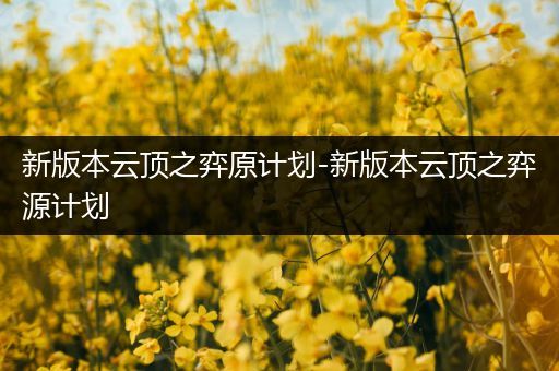 新版本云顶之弈原计划-新版本云顶之弈源计划