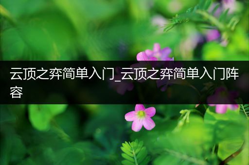 云顶之弈简单入门_云顶之弈简单入门阵容