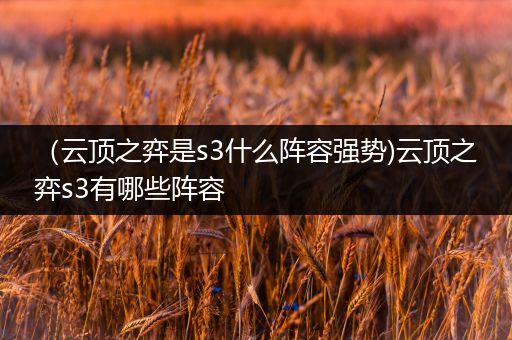 （云顶之弈是s3什么阵容强势)云顶之弈s3有哪些阵容