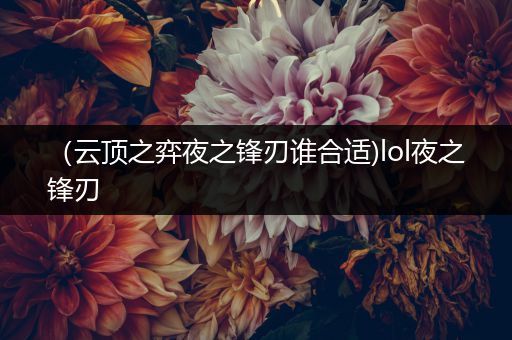 （云顶之弈夜之锋刃谁合适)lol夜之锋刃