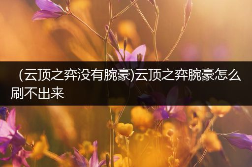 （云顶之弈没有腕豪)云顶之弈腕豪怎么刷不出来