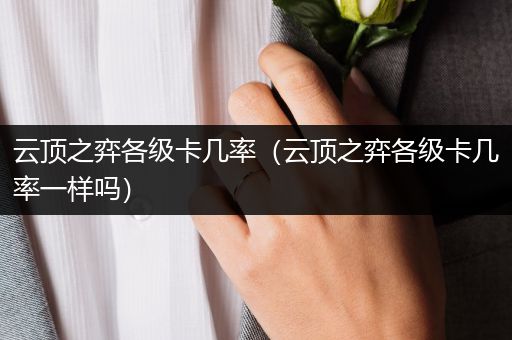 云顶之弈各级卡几率（云顶之弈各级卡几率一样吗）