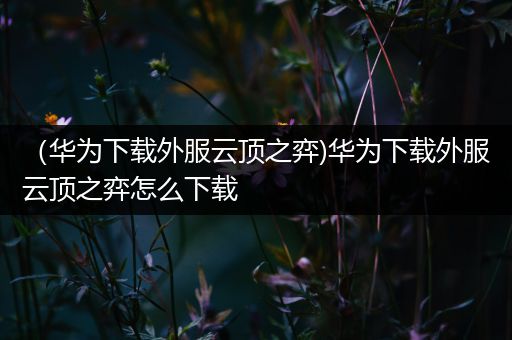 （华为下载外服云顶之弈)华为下载外服云顶之弈怎么下载