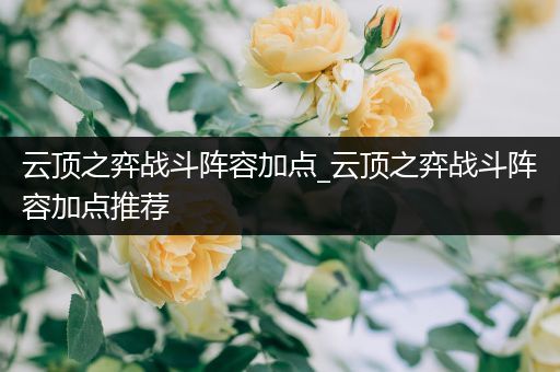 云顶之弈战斗阵容加点_云顶之弈战斗阵容加点推荐