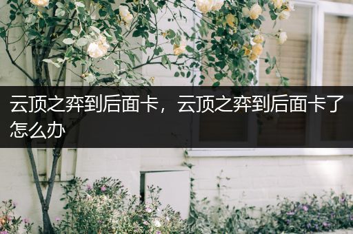 云顶之弈到后面卡，云顶之弈到后面卡了怎么办