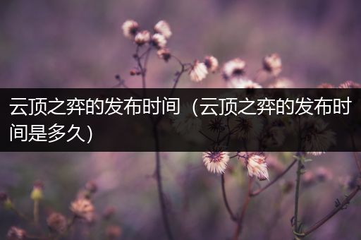 云顶之弈的发布时间（云顶之弈的发布时间是多久）