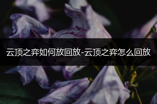 云顶之弈如何放回放-云顶之弈怎么回放