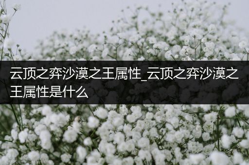 云顶之弈沙漠之王属性_云顶之弈沙漠之王属性是什么