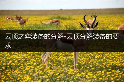 云顶之弈装备的分解-云顶分解装备的要求