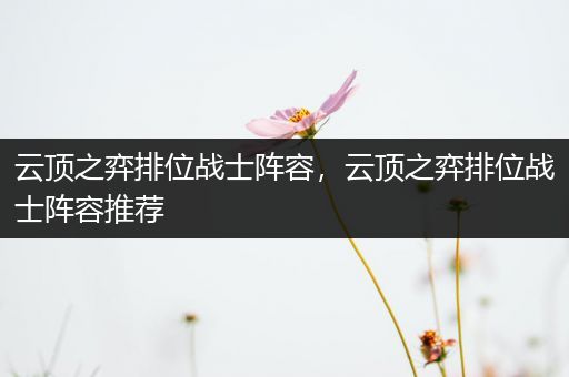云顶之弈排位战士阵容，云顶之弈排位战士阵容推荐