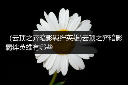 （云顶之弈暗影羁绊英雄)云顶之弈暗影羁绊英雄有哪些