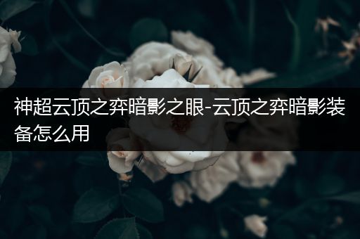 神超云顶之弈暗影之眼-云顶之弈暗影装备怎么用