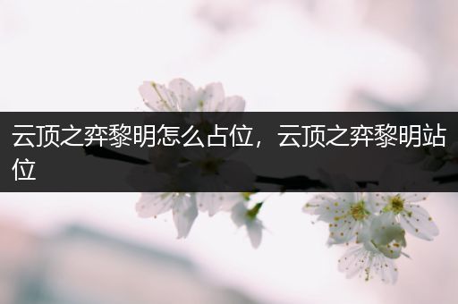 云顶之弈黎明怎么占位，云顶之弈黎明站位
