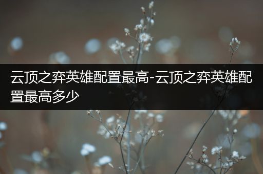 云顶之弈英雄配置最高-云顶之弈英雄配置最高多少