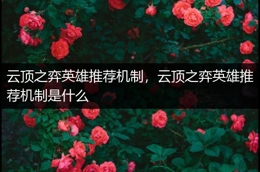 云顶之弈英雄推荐机制，云顶之弈英雄推荐机制是什么