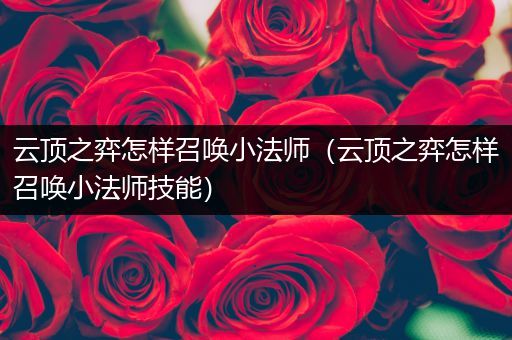 云顶之弈怎样召唤小法师（云顶之弈怎样召唤小法师技能）