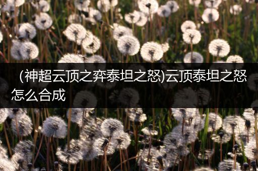 （神超云顶之弈泰坦之怒)云顶泰坦之怒怎么合成