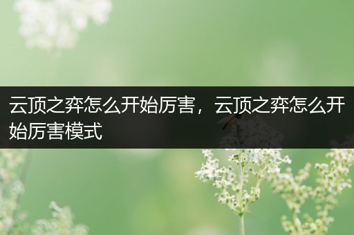 云顶之弈怎么开始厉害，云顶之弈怎么开始厉害模式