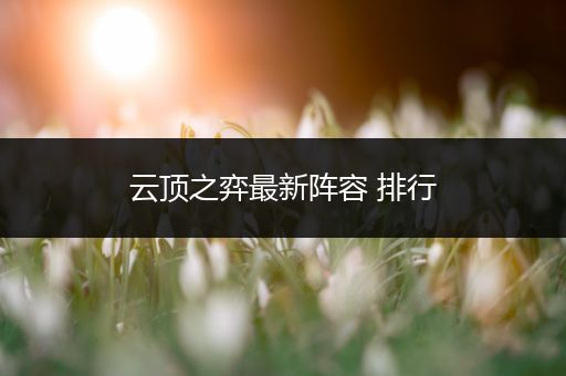 云顶之弈最新阵容 排行