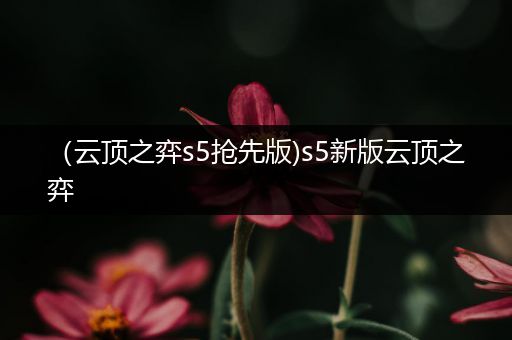 （云顶之弈s5抢先版)s5新版云顶之弈