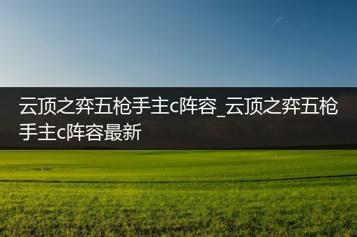 云顶之弈五枪手主c阵容_云顶之弈五枪手主c阵容最新