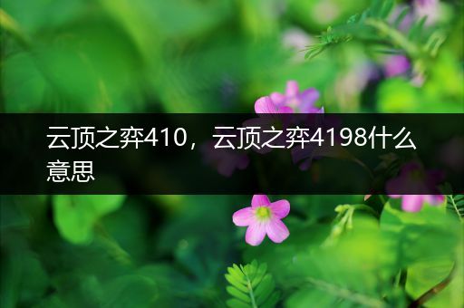 云顶之弈410，云顶之弈4198什么意思