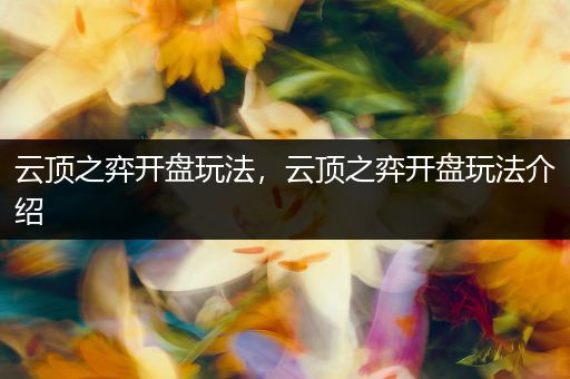 云顶之弈开盘玩法，云顶之弈开盘玩法介绍