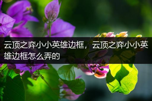 云顶之弈小小英雄边框，云顶之弈小小英雄边框怎么弄的